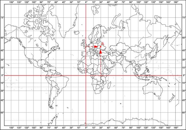 karta sveta sa meridijanima i paralelama Geografska širina i dužina – Opšte obrazovanje karta sveta sa meridijanima i paralelama